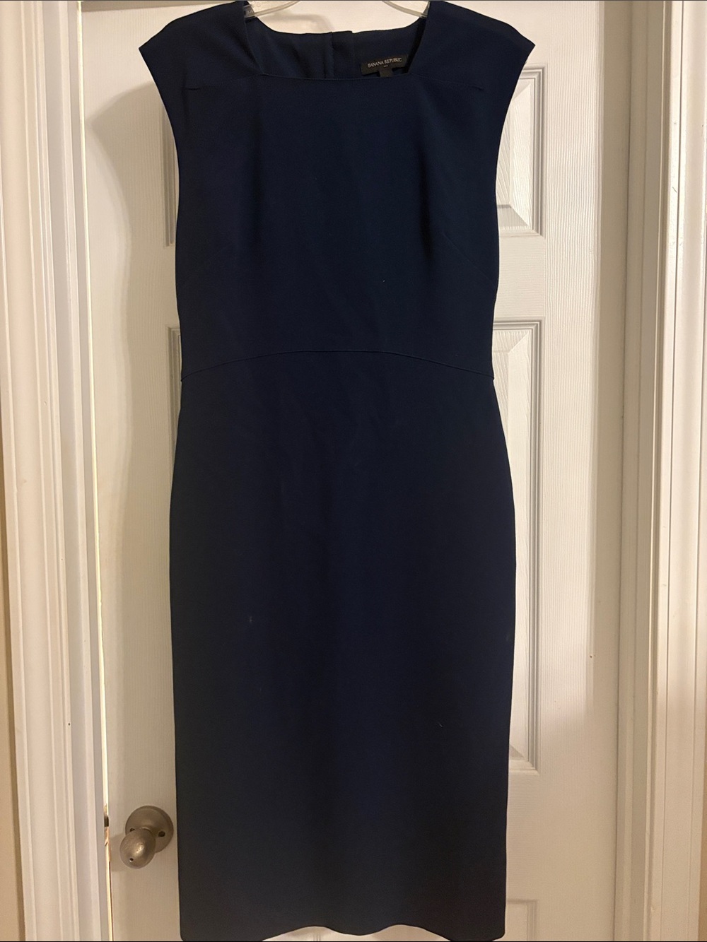 Banana Republic Navy Blue Midi Sheath Dress